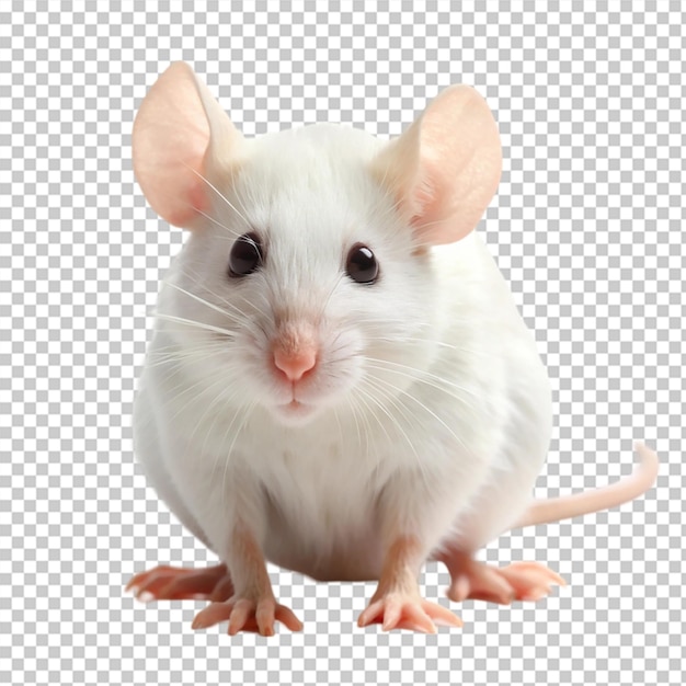 White mouse isolated on transparent background