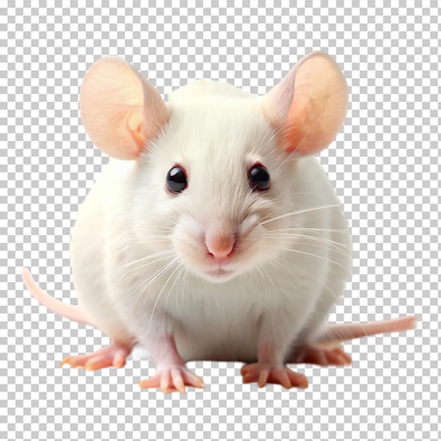 PSD white mouse isolated on transparent background