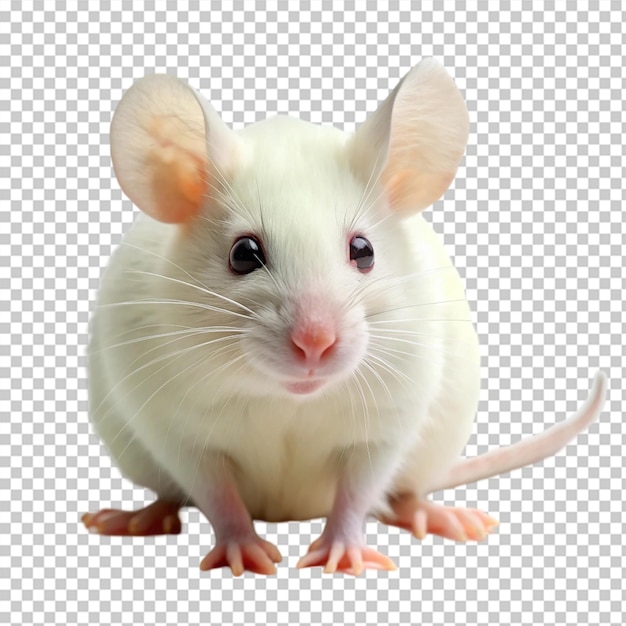 PSD white mouse isolated on transparent background