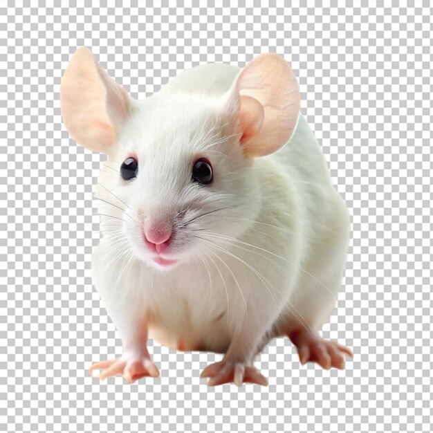 White mouse isolated on transparent background