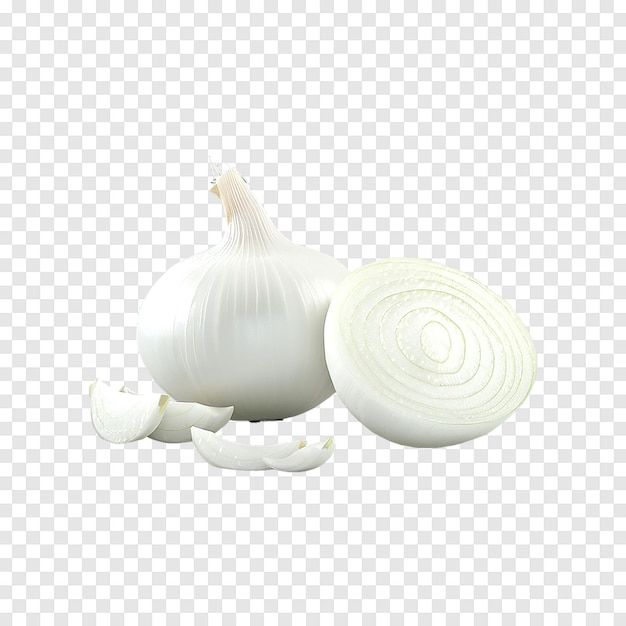 PSD white onion isolated on a transparent background generative