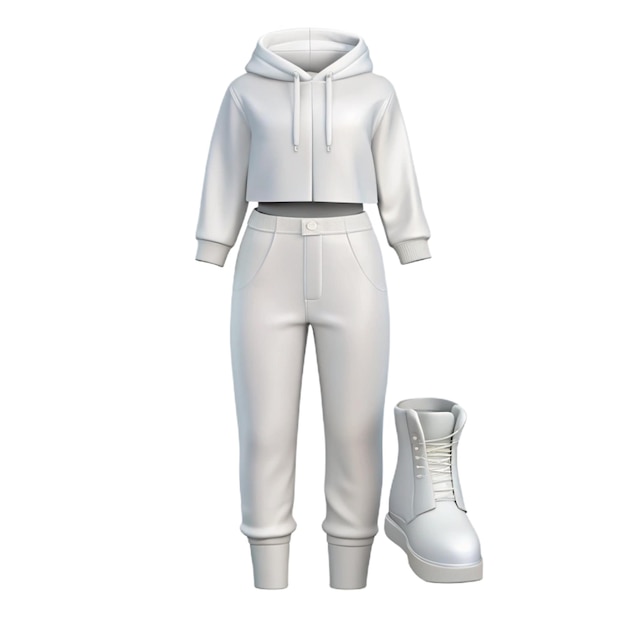 PSD a white outfit with a hoodie that says quot adidas quot