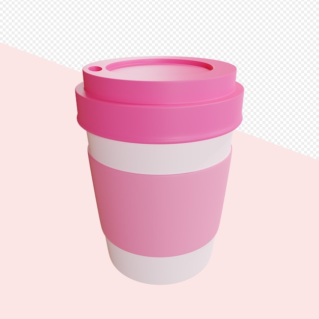 White Paper Cup With Pink Lid