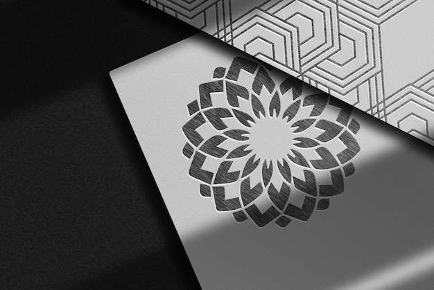 white paper embossed mockup