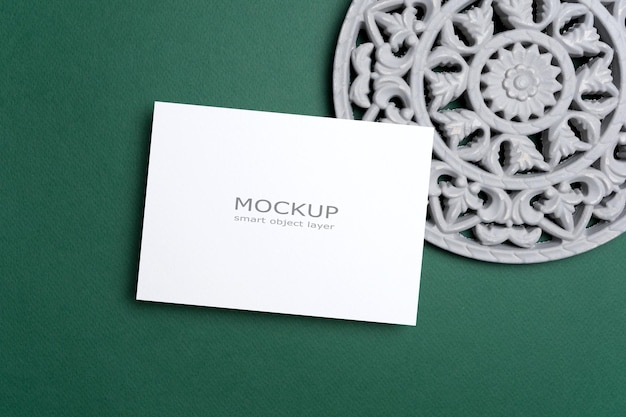 White paper invitation card mockup with copy space