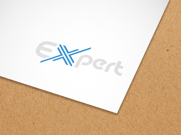 PSD white paper logo mockup