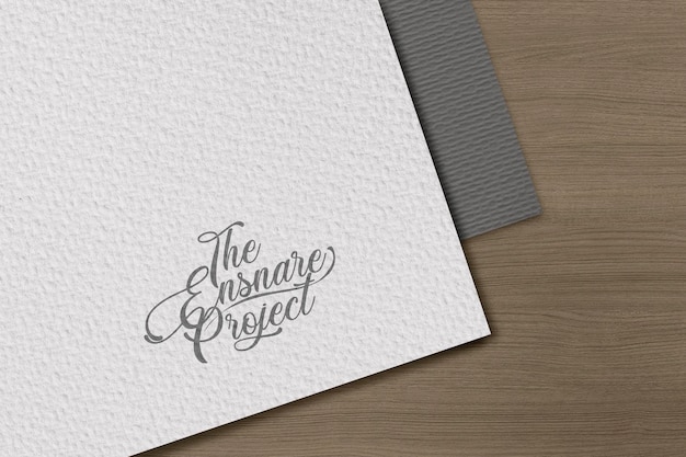 PSD white paper logo mockup