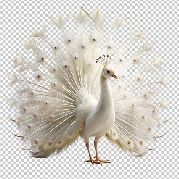 PSD white peacock bird