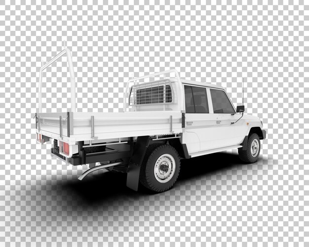 PSD white pickup truck on transparent background 3d rendering illustration