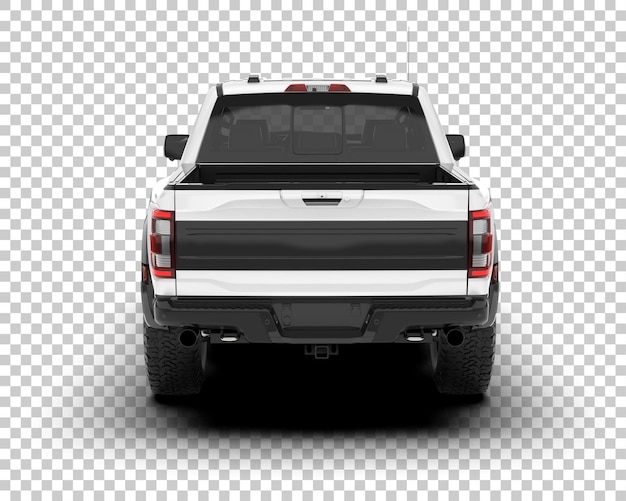 White pickup truck on transparent background 3d rendering illustration