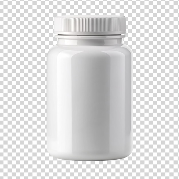 PSD white pill bottle on transparent background