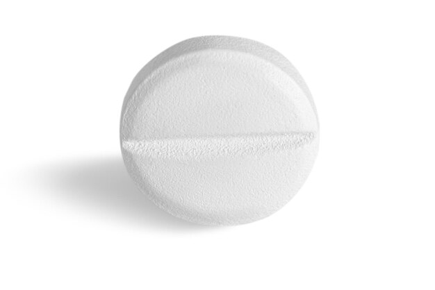 PSD white pill isolated close up