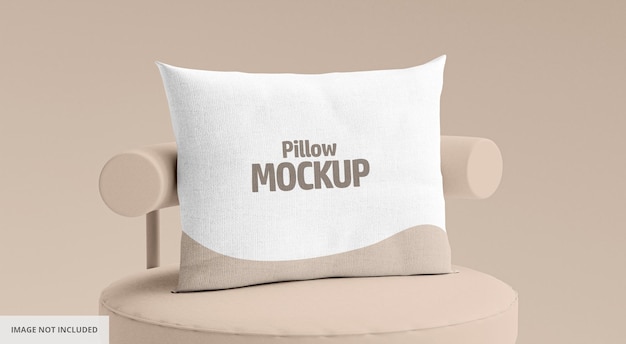 White Pillow on Modern Chair Mockup