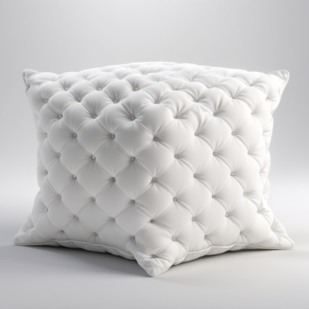 a white pillow with a white quilt that says  a  on it