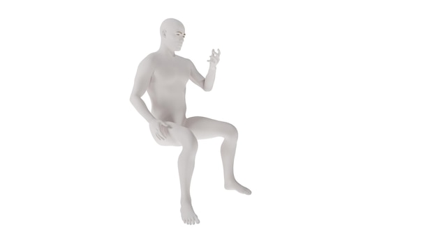 PSD white plastic high resolution conceptual human 3d anatomy body 3d illustration isolated