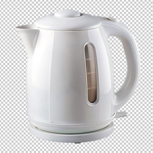 PSD white plastic upright electric kettle transparent background