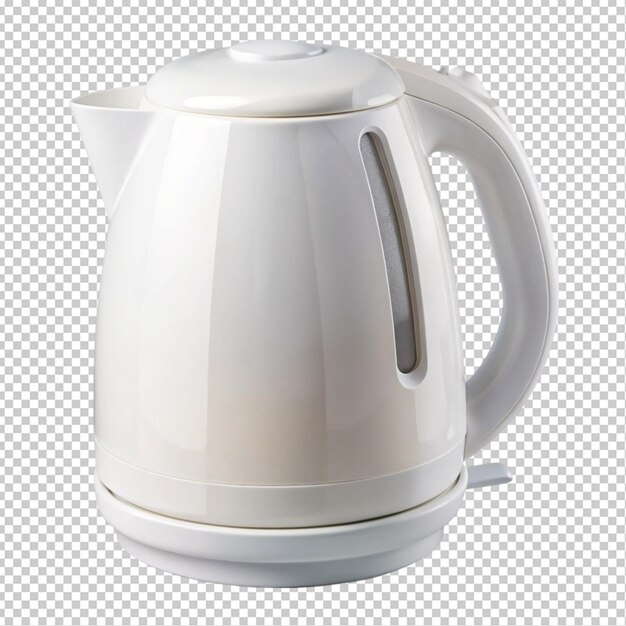 PSD white plastic upright electric kettle transparent background