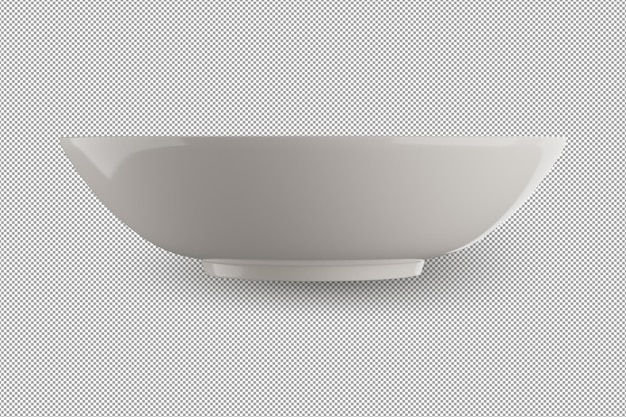 White plate isolated on alpha background 3D rendering