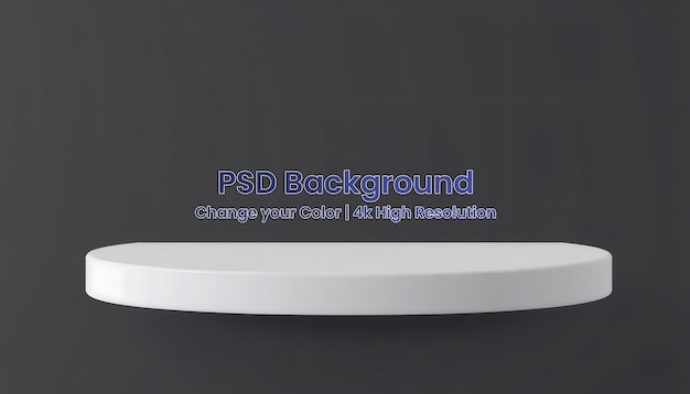 PSD white podium on a black background