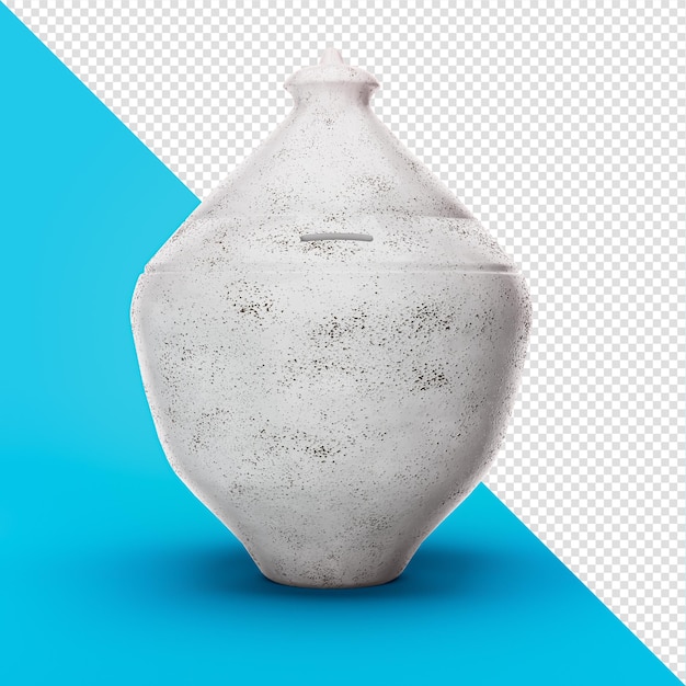 White porcelain Money bank isolated Gulak or Gullak 3d illustration