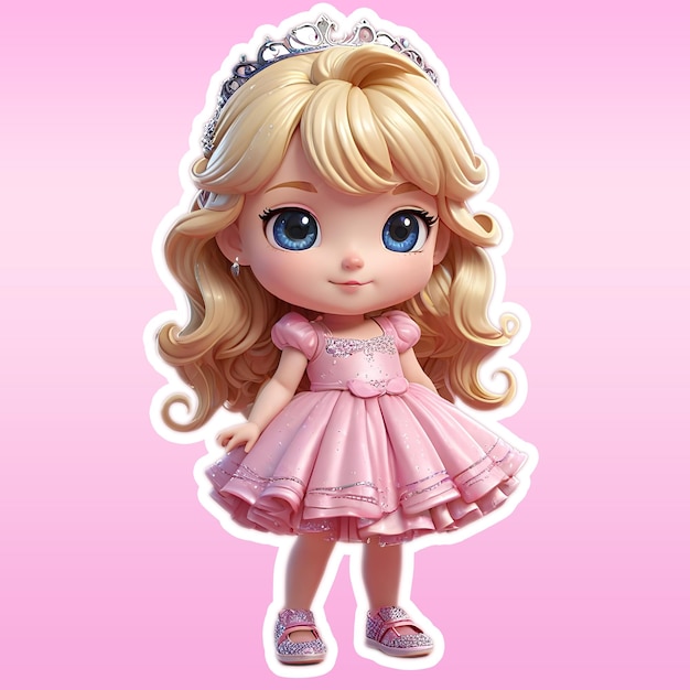 White princess doll with blonde hair cute girl beautiful