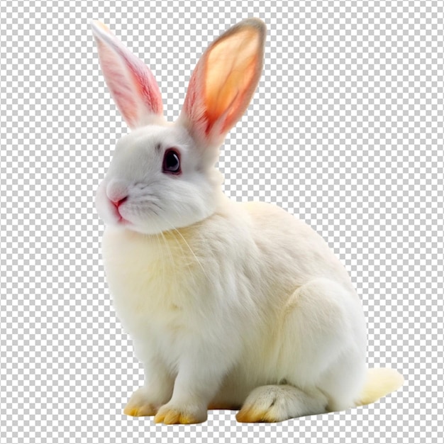 a white rabbit on transperent background