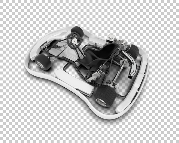 White race car on transparent background 3d rendering illustration