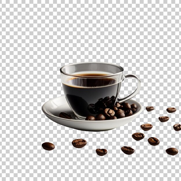 PSD white realistic coffee cup with smoke isolated on transparent background