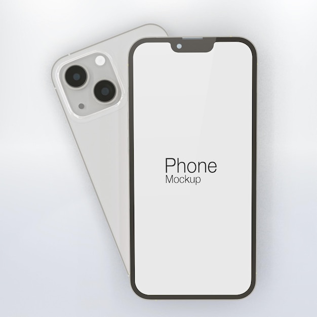 White realistic smartphone mockup render 3D design PSD