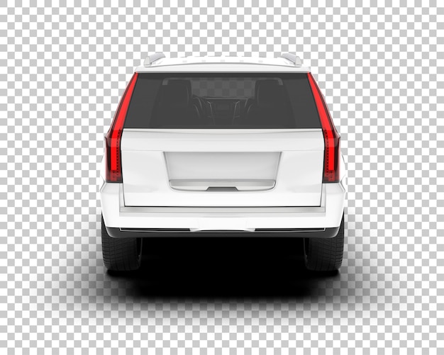 White realistic SUV on transparent background 3d rendering illustration