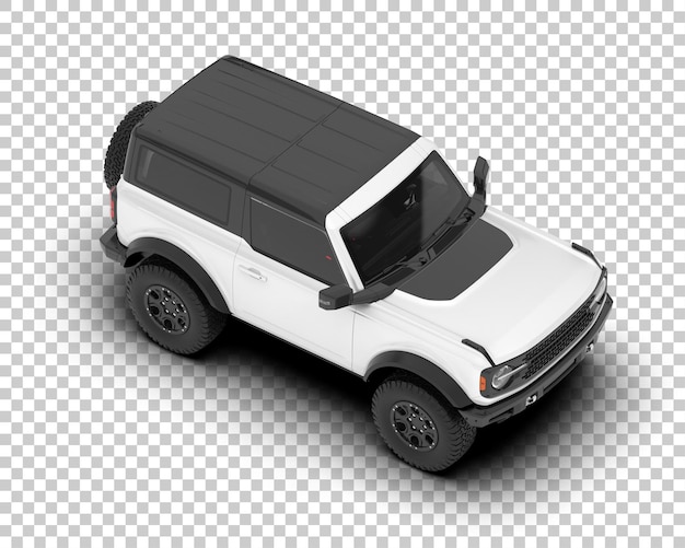 White realistic SUV on transparent background 3d rendering illustration