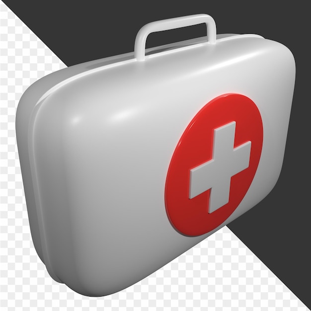 A white and red case with a red cross on it.