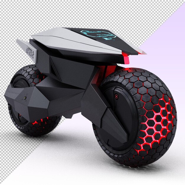 white and red light futuristic Motorcycle Robot