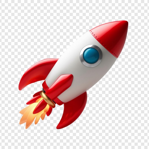 PSD a white and red rocket with a red rocket on the bottom