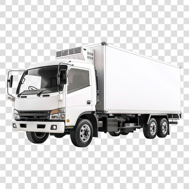 White refrigerated delivery truck