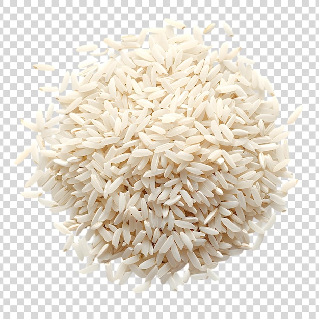 PSD white rice grains isolated on a transparent background