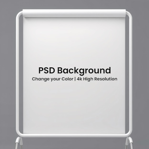 PSD white rollup banner stand isolated on gray background