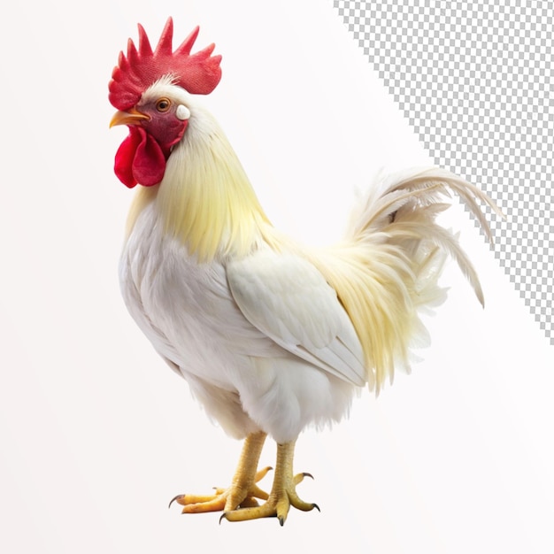 PSD white rooster on transparent background