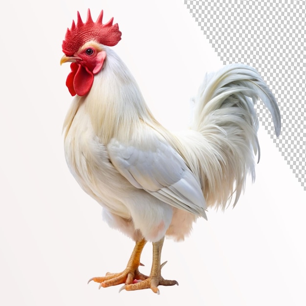 white rooster on transparent background