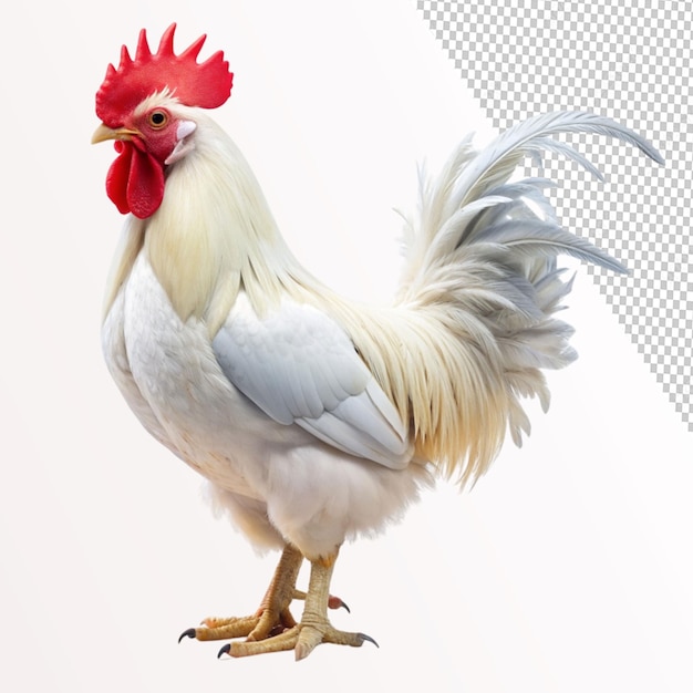 white rooster on transparent background