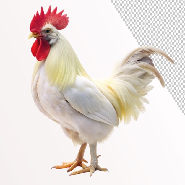 PSD white rooster on transparent background