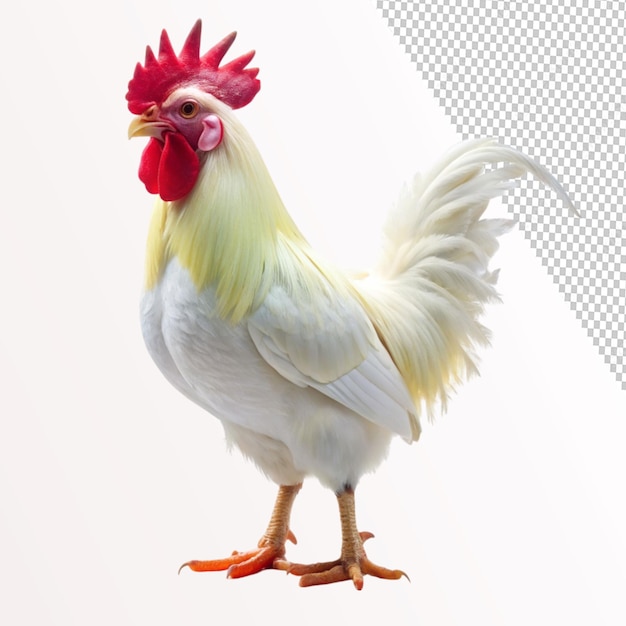 PSD white rooster on transparent background