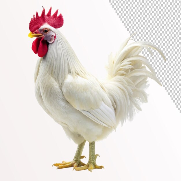 white rooster on transparent background