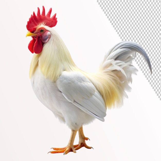 white rooster on transparent background