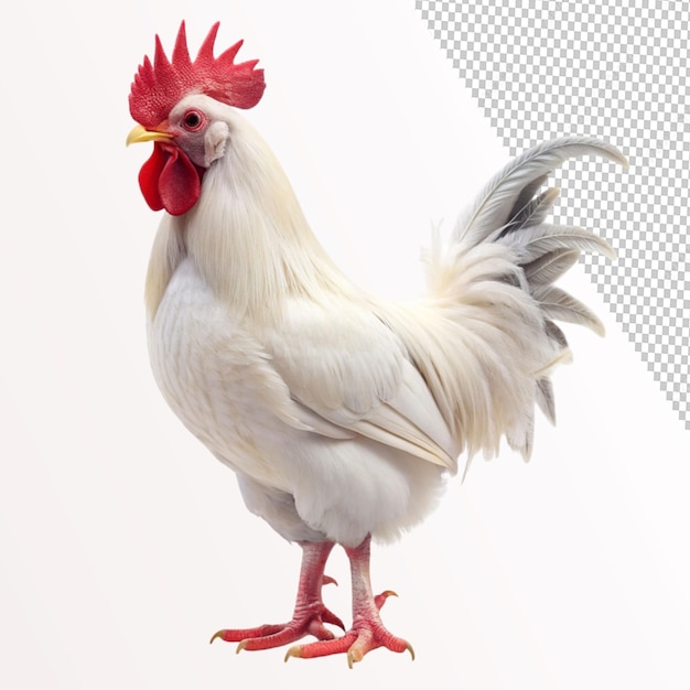 white rooster on transparent background