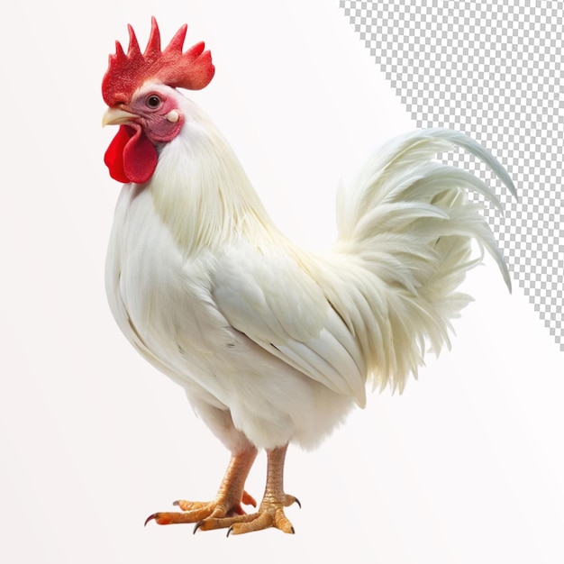 white rooster on transparent background