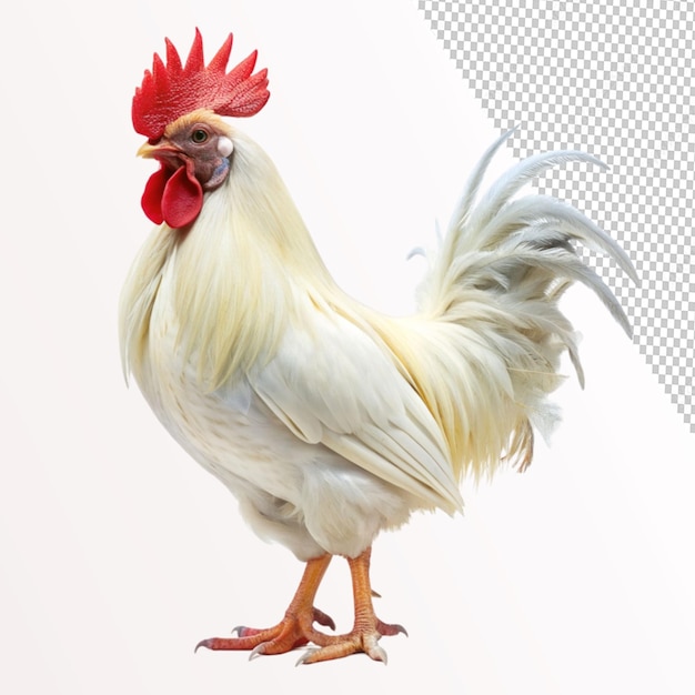 white rooster on transparent background