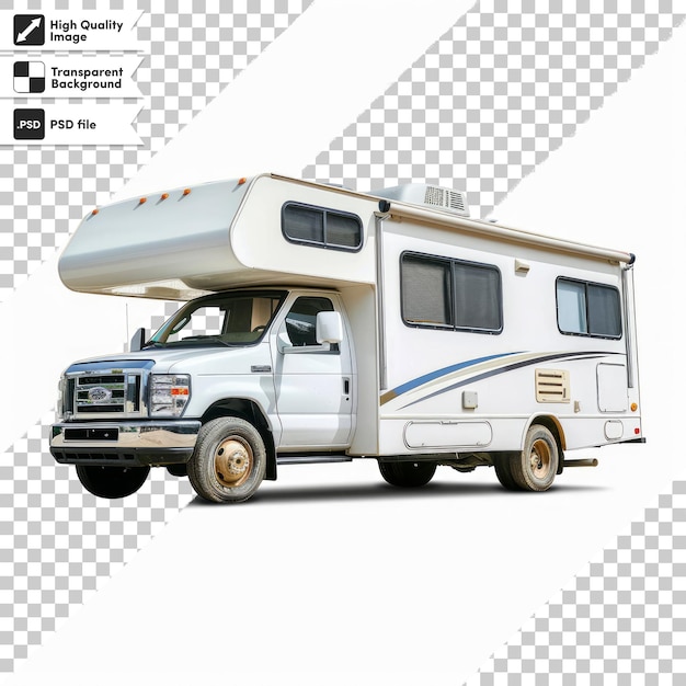 a white rv with a camper on the back and the door open