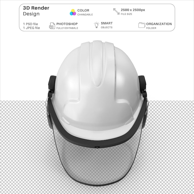 White Safety Helmet 3D Modeling PSD