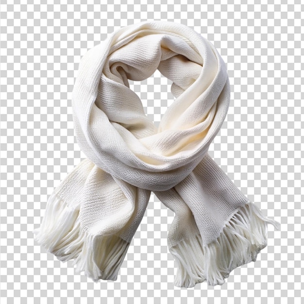 PSD white scarf on transparent background